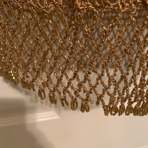 🌸 HOST PICK 🌸Dazzling Shimmering Gold Beaded Long Crocheted Top - Picture 7 of 14